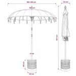 vidaXL Balijský slnečník s podstavcom Okrúhly 190 x 190 x 295 cm – Obrázok 7