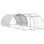 vidaXL Kurník pre kurčatá Strieborná 400 x 150 x 100 cm – Obrázok 2