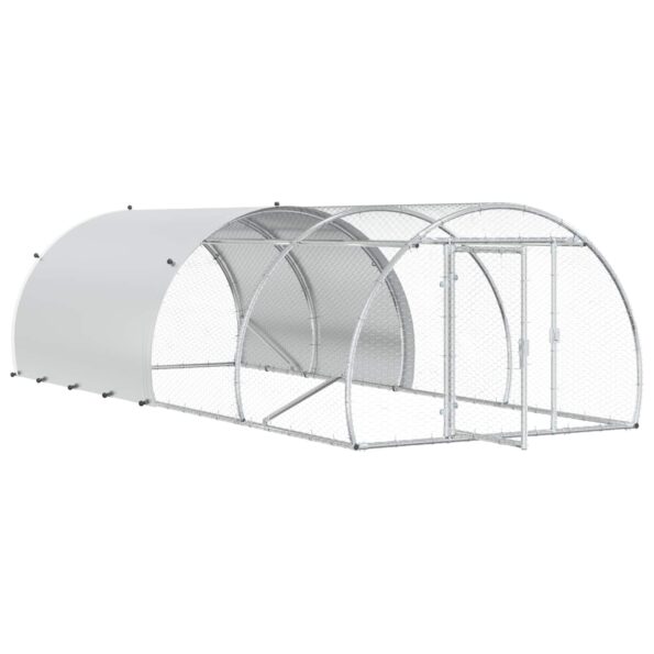 vidaXL Kurník pre kurčatá Strieborná 400 x 150 x 100 cm – Obrázok 2