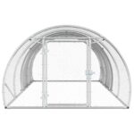 vidaXL Kurník pre kurčatá Strieborná 400 x 150 x 100 cm – Obrázok 3