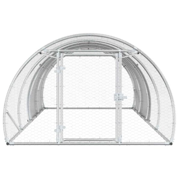 vidaXL Kurník pre kurčatá Strieborná 400 x 150 x 100 cm – Obrázok 3