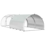 vidaXL Kurník pre kurčatá Strieborná 400 x 150 x 100 cm – Obrázok 5