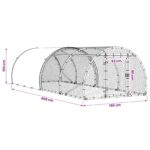 vidaXL Kurník pre kurčatá Strieborná 400 x 150 x 100 cm – Obrázok 9