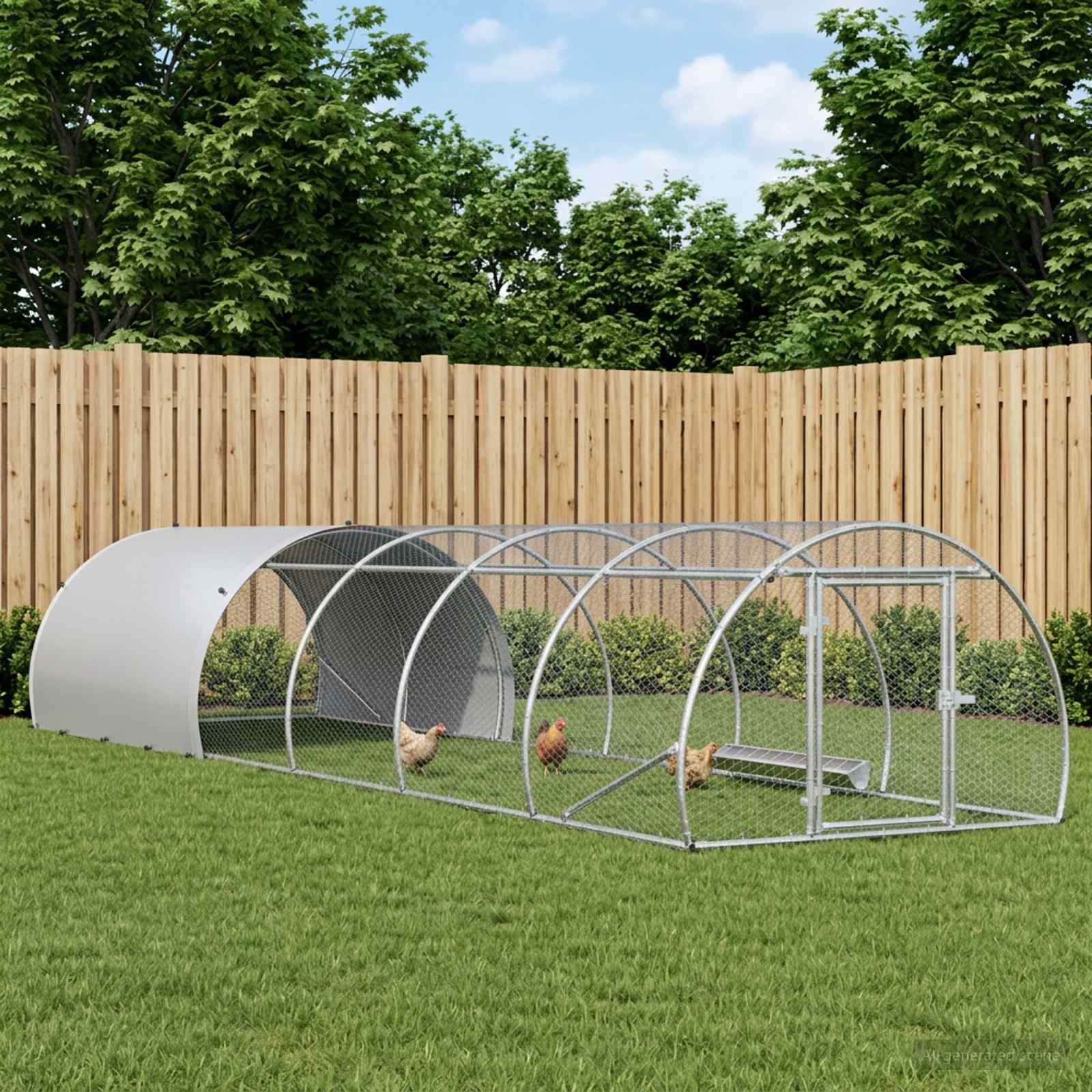 3434667_1.jpg vidaXL Kurník pre kurčatá Strieborná 600 x 150 x 100 cm – Obrázok 1