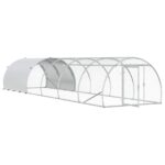 vidaXL Kurník pre kurčatá Strieborná 600 x 150 x 100 cm – Obrázok 2