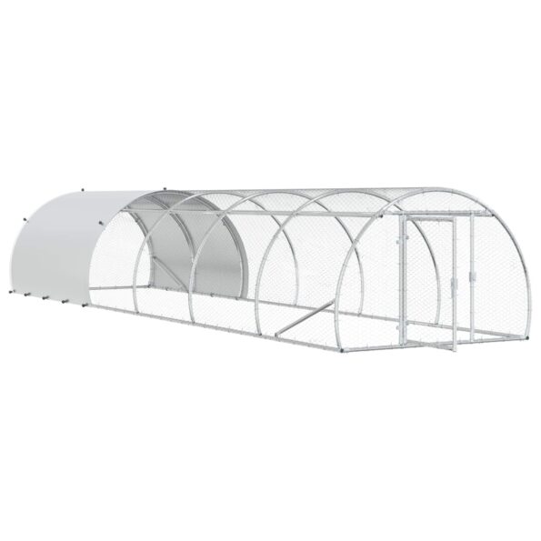 vidaXL Kurník pre kurčatá Strieborná 600 x 150 x 100 cm – Obrázok 2