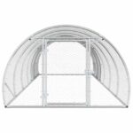 vidaXL Kurník pre kurčatá Strieborná 600 x 150 x 100 cm – Obrázok 3