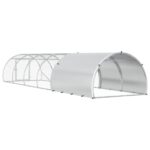 vidaXL Kurník pre kurčatá Strieborná 600 x 150 x 100 cm – Obrázok 5