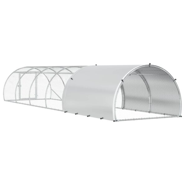 vidaXL Kurník pre kurčatá Strieborná 600 x 150 x 100 cm – Obrázok 5