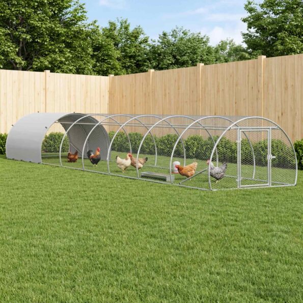 vidaXL Kurník pre kurčatá Strieborná 800 x 150 x 100 cm – Obrázok 10