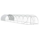 vidaXL Kurník pre kurčatá Strieborná 800 x 150 x 100 cm – Obrázok 2