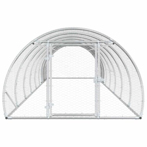 vidaXL Kurník pre kurčatá Strieborná 800 x 150 x 100 cm – Obrázok 3