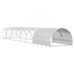 vidaXL Kurník pre kurčatá Strieborná 800 x 150 x 100 cm – Obrázok 5