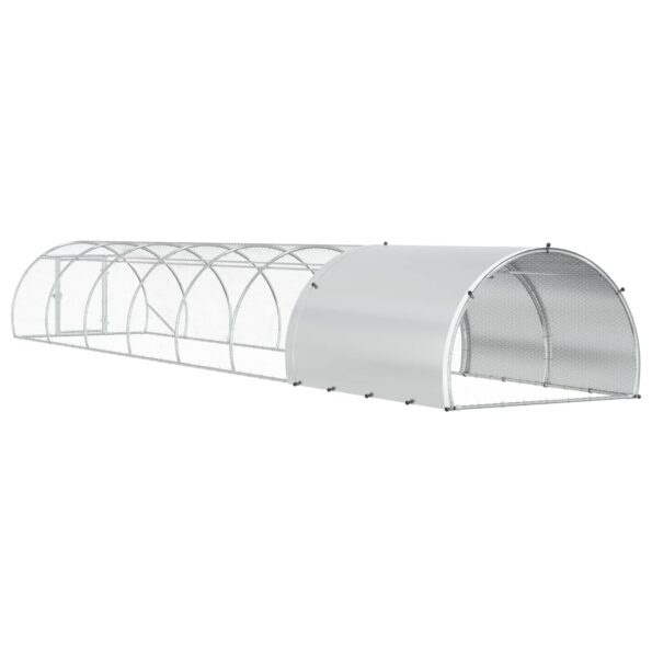 vidaXL Kurník pre kurčatá Strieborná 800 x 150 x 100 cm – Obrázok 5