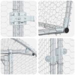 vidaXL Kurník pre kurčatá Strieborná 800 x 150 x 100 cm – Obrázok 6