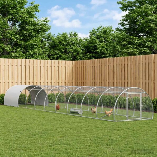 vidaXL Kurník pre kurčatá Strieborná 1000 x 150 x 100 cm – Obrázok 10