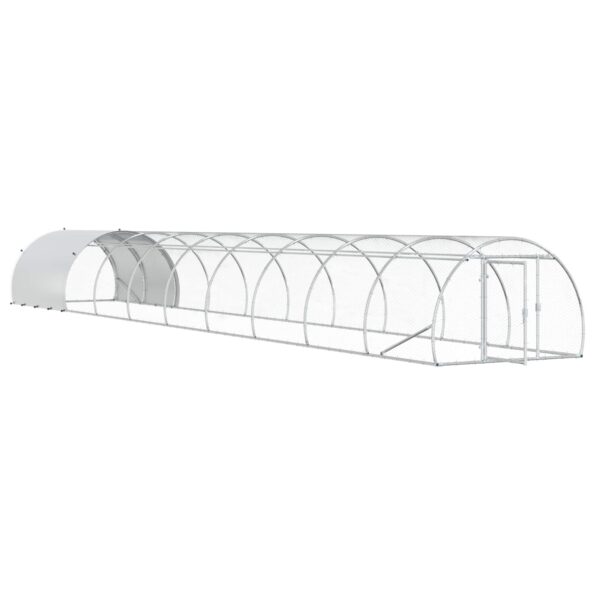 vidaXL Kurník pre kurčatá Strieborná 1000 x 150 x 100 cm – Obrázok 2