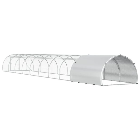 vidaXL Kurník pre kurčatá Strieborná 1000 x 150 x 100 cm – Obrázok 5