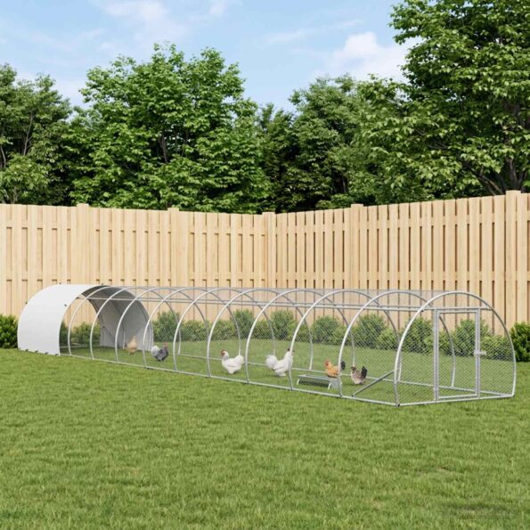 vidaXL Kurník pre kurčatá Strieborná 1200 x 150 x 100 cm – Obrázok 10