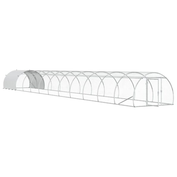 vidaXL Kurník pre kurčatá Strieborná 1200 x 150 x 100 cm – Obrázok 2