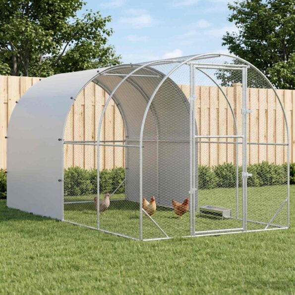 vidaXL Kurník pre kurčatá Strieborná 400 x 200 x 200 cm – Obrázok 10