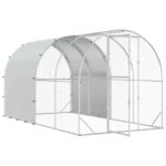 vidaXL Kurník pre kurčatá Strieborná 400 x 200 x 200 cm – Obrázok 2