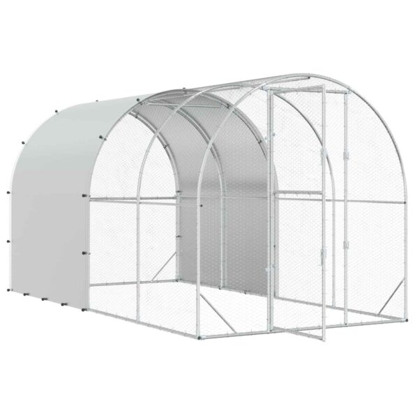 vidaXL Kurník pre kurčatá Strieborná 400 x 200 x 200 cm – Obrázok 2