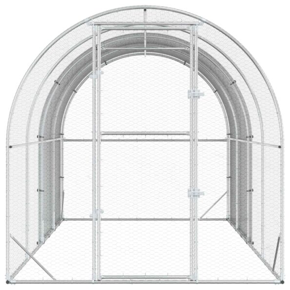 vidaXL Kurník pre kurčatá Strieborná 400 x 200 x 200 cm – Obrázok 3