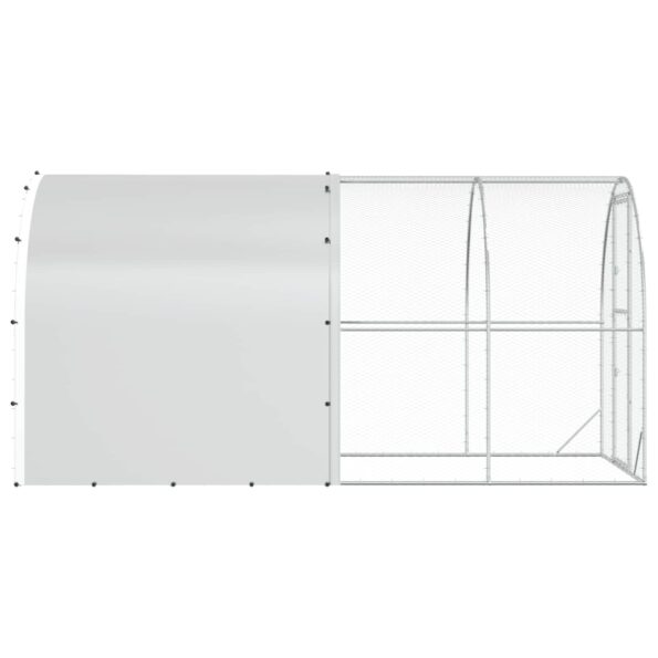 vidaXL Kurník pre kurčatá Strieborná 400 x 200 x 200 cm – Obrázok 4