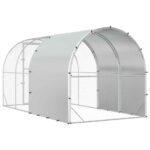 vidaXL Kurník pre kurčatá Strieborná 400 x 200 x 200 cm – Obrázok 5