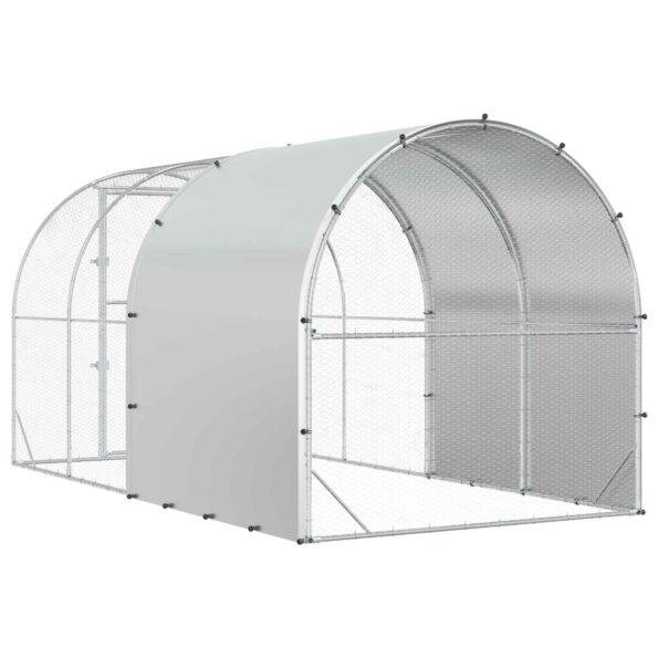 vidaXL Kurník pre kurčatá Strieborná 400 x 200 x 200 cm – Obrázok 5