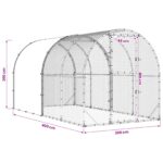 vidaXL Kurník pre kurčatá Strieborná 400 x 200 x 200 cm – Obrázok 9