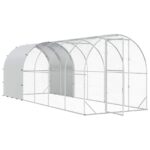 vidaXL Kurník pre kurčatá Strieborná 600 x 200 x 200 cm – Obrázok 2