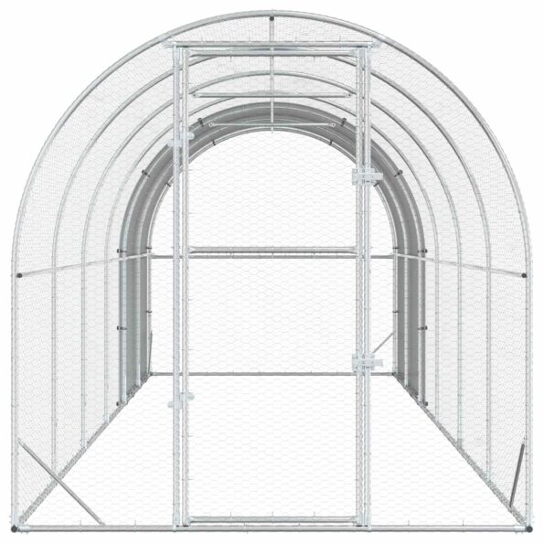vidaXL Kurník pre kurčatá Strieborná 600 x 200 x 200 cm – Obrázok 3