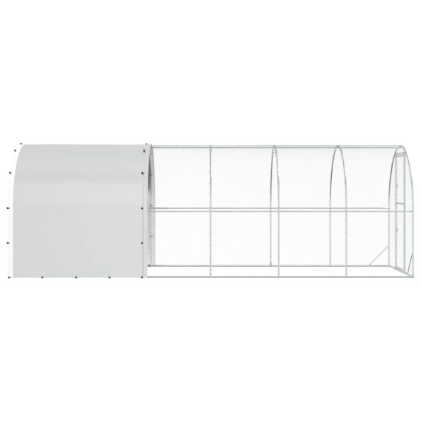 vidaXL Kurník pre kurčatá Strieborná 600 x 200 x 200 cm – Obrázok 4