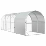 vidaXL Kurník pre kurčatá Strieborná 600 x 200 x 200 cm – Obrázok 5