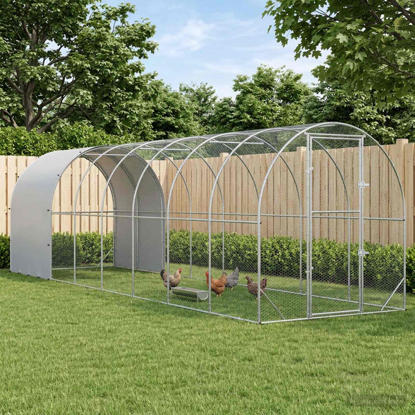 3434683_1.jpg vidaXL Kurník pre kurčatá Strieborná 800 x 200 x 200 cm – Obrázok 1