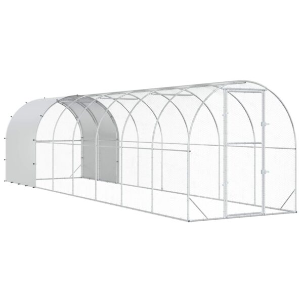 vidaXL Kurník pre kurčatá Strieborná 800 x 200 x 200 cm – Obrázok 2