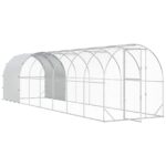 vidaXL Kurník pre kurčatá Strieborná 800 x 200 x 200 cm – Obrázok 3