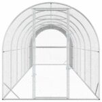vidaXL Kurník pre kurčatá Strieborná 800 x 200 x 200 cm – Obrázok 4