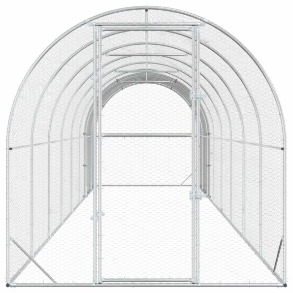 vidaXL Kurník pre kurčatá Strieborná 800 x 200 x 200 cm – Obrázok 4