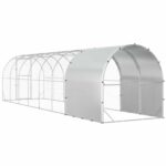 vidaXL Kurník pre kurčatá Strieborná 800 x 200 x 200 cm – Obrázok 6