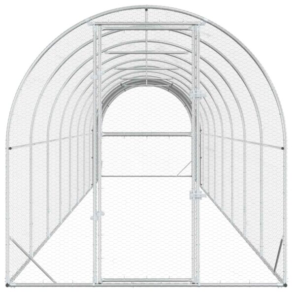 vidaXL Kurník pre kurčatá Strieborná 1000 x 200 x 200 cm – Obrázok 3
