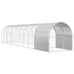 vidaXL Kurník pre kurčatá Strieborná 1000 x 200 x 200 cm – Obrázok 5
