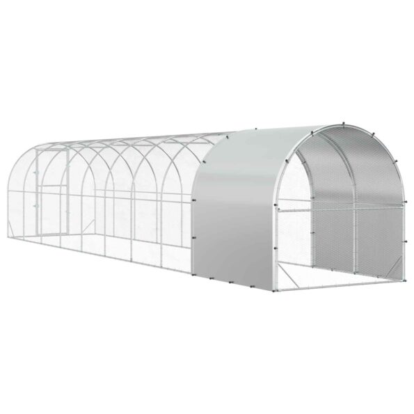 vidaXL Kurník pre kurčatá Strieborná 1000 x 200 x 200 cm – Obrázok 5