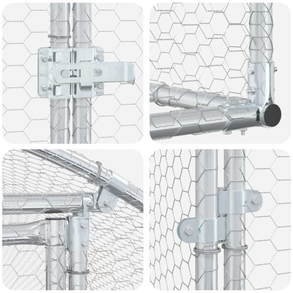vidaXL Kurník pre kurčatá Strieborná 1000 x 200 x 200 cm – Obrázok 6