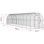 vidaXL Kurník pre kurčatá Strieborná 1000 x 200 x 200 cm – Obrázok 9