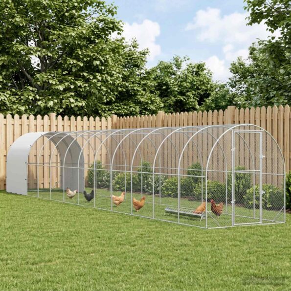 vidaXL Kurník pre kurčatá Strieborná 1200 x 200 x 200 cm – Obrázok 10