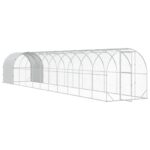 vidaXL Kurník pre kurčatá Strieborná 1200 x 200 x 200 cm – Obrázok 2