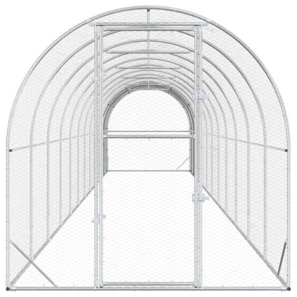 vidaXL Kurník pre kurčatá Strieborná 1200 x 200 x 200 cm – Obrázok 3